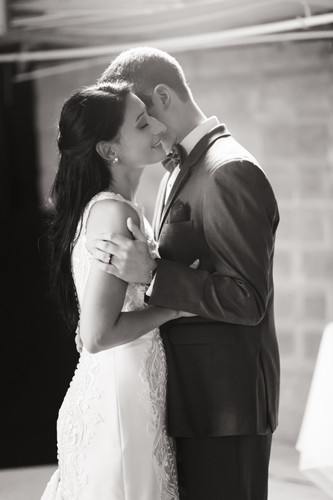 first dance black and white photo