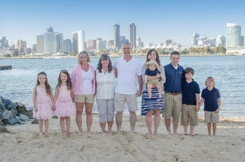 Large Family Photo On The Beach