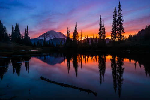 Sunset from Upper Tipsoo Lake Mount Rainier National Park