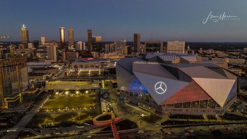 Atlanta Skyline at Mercedes Benz Arena