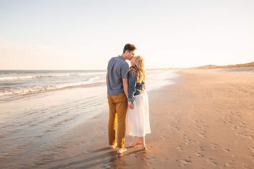 couples myrtle beach ocean sunset
