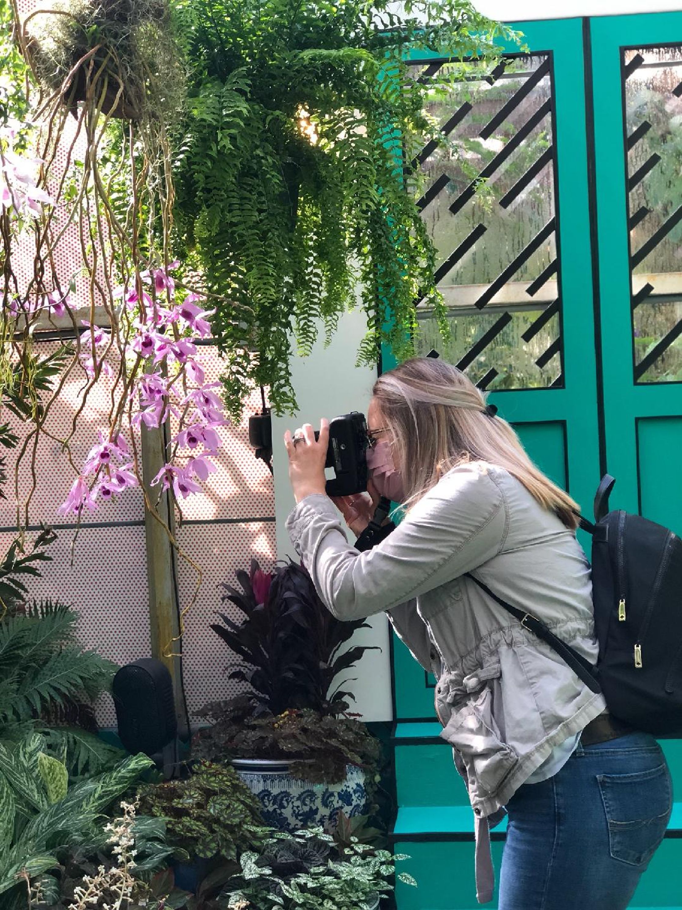Artist Photographing at a Botanical Garden